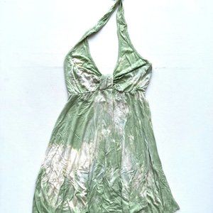 AKIKO Tie Dye Long Halter Top Green (  S )